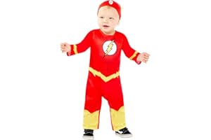 amscan Babys Toddlers Boys Officially Licensed Warner Bros. Flash Superhero Fancy Dress Costume