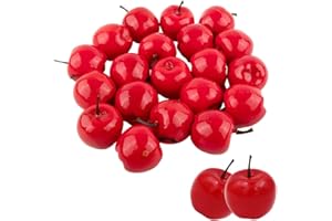 LATRAT 20 mini mele finte, mele artificiali, rosse, realistiche, decorazione per la casa, la cucina, decorazione da tavolo