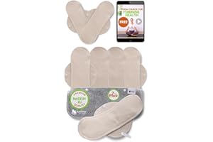 NATISSY Reusable Panty Liners for Women Thin; 7-Pack (Medium) Organic Cotton Cloth Panty Liners Made in EU; Eco Panty Liners Reusable Teens; Daily Washable Pantyliners for Vaginal Discharge, NOT for Period
