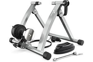 Entraîneur de vélo, Sportneer Home Trainer Bicyclette, freinage magnétique, 6 Réglages de Résistance avec Roue de réduction du Bruit, poignée à dégagement Rapide