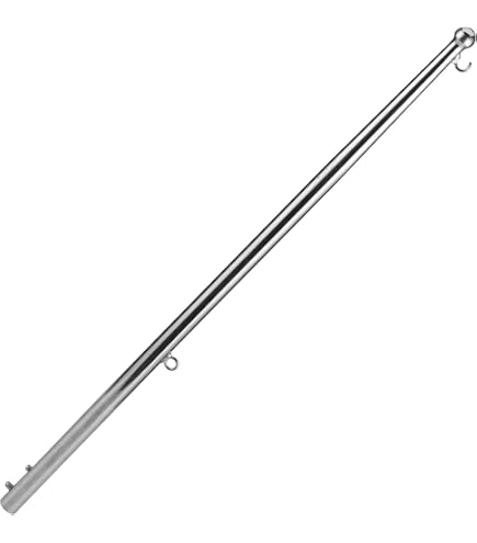 Staffa Portabandiera Hapivida In Acciaio Inox Nero - Supporto Regolabile A 2 Posizioni (180° E 45°) Per Aste Da 1 Pollice, Con Fissaggi