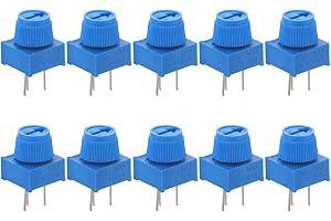 ibasenice 10K Trimpot Potentiometer with Knob Adjustable Resistor for Breadboard Prototyping Electronic Testing Compact 0.67 Inch Size