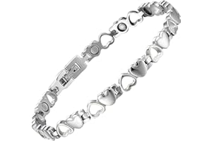 BioMag Magnetic Bracelets for Women Titanium Steel with Strong Magnets Heart-Shaped Bracelet