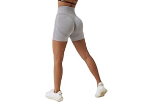 Arkim Sport Shorts Damen, Scrunch Butt High Waisted Kurze Sporthose Damen, Push Up Booty Nahtlos Biker Yoga Leggings Fitness Gym Shorts