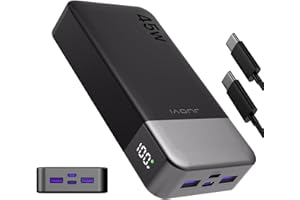 JUOVI Power Bank, 20000mAh 45W Tragbares Ladegerät, PD3.0 QC4.0 Schnelles Laden 4-Port mit LED Anzeige, Akkupack Ladegerät tragbar für MacBook, iPhone 15 14 13 Pro Samsung S23 S22 (Schwarz)