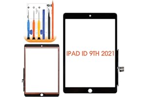 AGCUT Touch Screen for iPad 9 2021 10.2 Touchscreen for iPad 9th Gen 2021 10.2 Inch A2602 A2603 A2604 A2605 Screen Replacement Digitizer Glass Panel with Repair Tools, Black (Not LCD) (Without Home Button)
