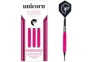 ‎UNICORN Unicorn Soft Tip Darts Set, Core Plus, Soft Touch Smooth Rubberised Brass Barrels, 16 g, 17 g, 18 g Or 19 g