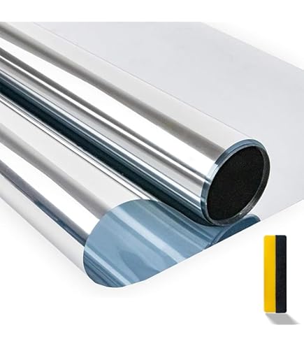 Fensterfolie Sonnenschutz 80x200cm Silber - Hitzeschutz Folie Selbstklebend UV Schutz