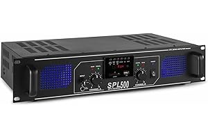 Skytec SPL500MP3 - Amplificateur Professionnel, 2x 250 Watts Noir, SD, MP3, USB Idéal pour une Utilisation Mobile, DJ, HIFI, Home Cinéma