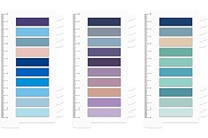 AUXSOUL 600PCS Segnapagina Adesivi, Note Adesive Trasparenti, Segnalibri Colorati Con Righello Per Didascalie Indice, Schede Per Annotare Libri, Classificazione File, Evidenziazioni Note Libro
