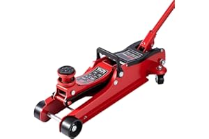 CROWNSHOP Cars Jack Hydraulic 2.5 Ton Trolley Jack Low Profile Hydraulic Floor Lifting Lift Car Van Garage Repair Tool Portable Workshop Equipment Steel Lifting Range for Car Van Garage (Red)
