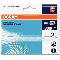 Ampoules Halogènes R7S 300W BROTOU - Lot De 6 | 118mm Blanc Chaud 2800K | Dimmable | Pour Projecteurs Extérieurs