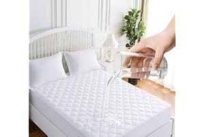 GG GONZALO GRACIA Mattress Protector Double Size Waterproof Quilted Mattress Protector 30cm Deep Microfiber All Round Elastic Fitted Cover 135 cm x 190 cm