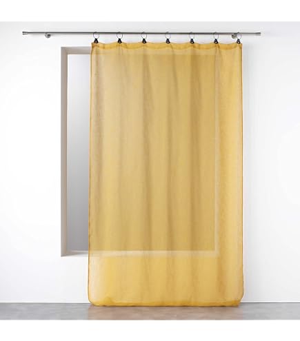 Voilage à Oeillets Telma Bordeaux 140x240 Cm - Etamine Crash - Finition Lumineuse Et Aérienne - Lavable 30°C