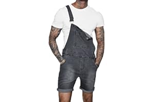 Suncolour Salopette da uomo in denim Pantaloncini casual Jeans Salopette Pantaloncini Pagliaccetto Estate Salopette corta Tuta