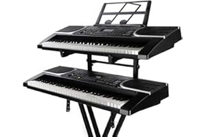Fellflying Piano Keyboard Stand Detachable, 2 Tier Electronic Piano Stand With Adjustable Height, Portable Rack Holder Accessories For Home Studio