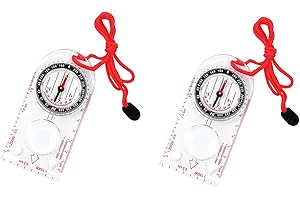 Aiweijia Boussole d'orientation, Boussole de Navigation multifonctionnelle étanche, règle à Carte, loupe avec Cordon réglable pour la Lecture de Cartes d'expédition, Navigation, l'orientation