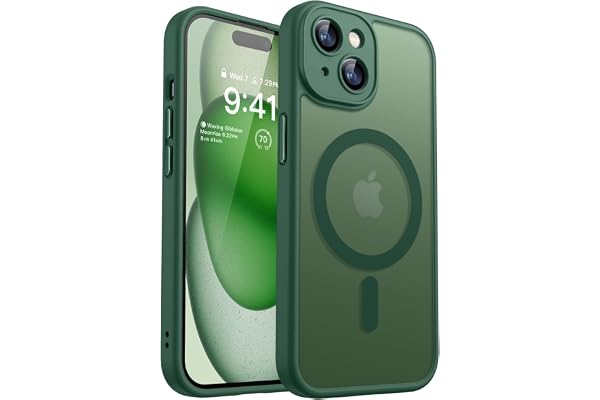 CANSHN Skal för iPhone 15, Kompatibel med MagSafe – Djupgrön