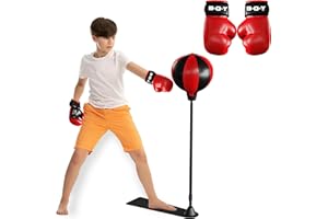Zeno Punching Bag for Kids Boxing Set with Stand | Kids Boxing Set with Gloves, Ball | Adjustable Height Freestanding for 3-8 Years Old Boys and Girls