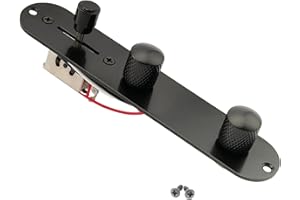 Musiclily 32mm Tele Plaque Contrôle Pré-câblée avec Sélecteur 3 Positions Harnais Câblage pour Guitare électrique Fender Telecaster, Noir