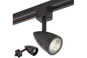 NATIONAL LIGHTING Bullett Multi Directional Bullet Design Matt Black Finish Mains Track GU10 LED Compatible Adjustable Spotlight Track Head Lighting