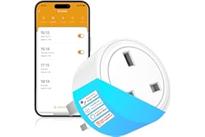 SURFOU Smart Plug Wi-Fi Timer Socket with Energy Monitoring, Mini Remote Control Plug Works with Alexa, Google Home and SmartThings, Light Timers For Home Security, App Smart Life/Tuya, 13A