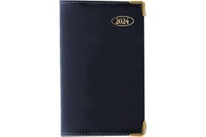 1ABOVE 2024 Diary | Slim Week to View PVC Leather Effect Diary with Metal Corners | Personal Notes |Year Planner for Home and Office Use (Blue)
