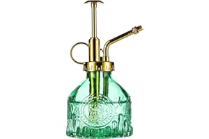 Eidoct Glass Plant Mister - Green Glass Water Spray Bottle with Gold Pump, Small Plant Sprayer for Indoor Outdoor Use