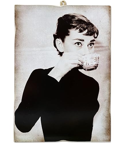 KUSTOM ART CUCUCUBA Tableau Cadre Style Vintage Les Musiciens & Café The Beatles Impression Sur Bois 18 X 25 Cm