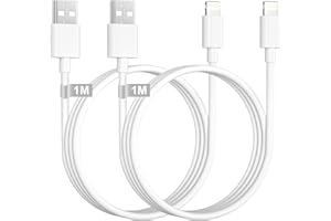 KINPEE Cable USB Lighting 1M+1M 2Pack [MFi Certificado], Cable iPhone Carga Rápida cable Cargador cable USB Carga Rápida iphone Charger Cable para Apple iPhone 14 13 12 11 Pro Max XS XR 8 7 6 Plus 5 SE,iPad