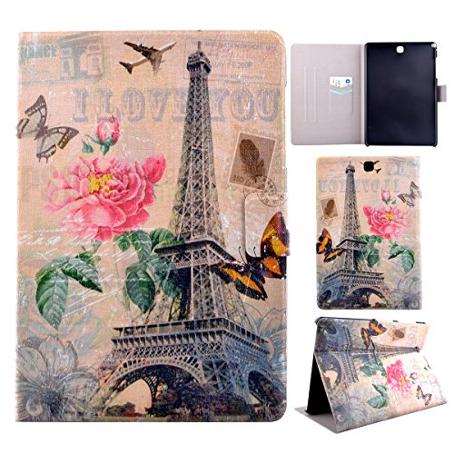 Samsung Galaxy TAB A 9.7 T550 Hülle, COLJOY Samsung Galaxy Tab A 9.7 SM-T550 T555 Kunstledertasche PU Schutzhülle Tasche Leder Brieftasche Hülle Case Cover mit praktischer Ständerfunktion und Auto Sleep / Wake Up Funktion, TM13
