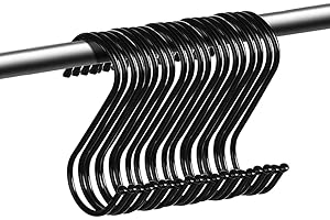 WEERSTONE S Haken 20 Stück S-förmige Haken Schwerlast Metall haken Küchenhaken für Badezimmer, Schlafzimmer, Büro, Küche, Geschäft( schwarz)