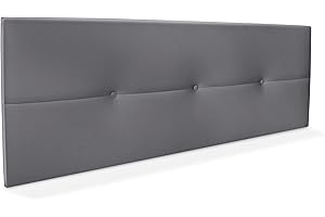 DHOME Kopfteil aus Kunstleder oder Stoff AQUALINE Pro Kopfteil Polsterkopfteil Luxusbett (Kuntsleder Grau, 160cm (Betten 150/160))