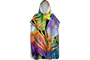 TREER-SHOP Treer Serviette Poncho Adulte Microfibre Séchage Rapide Poncho à Capuche Plage Surf, Serviette à Changement Peignoir Piscine Robe de Bain pour Homme et Femme