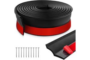 LSGCQ Joint porte garage universel joint de seuil de porte de garage bande d'étanchéité avec clous (3m, Caoutchouc mousse)