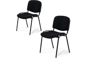 Topsit Lot de 2 Chaises Visiteur ISO Chaises de conférence empilables et Confortables avec Assise et Dossier rembourré
