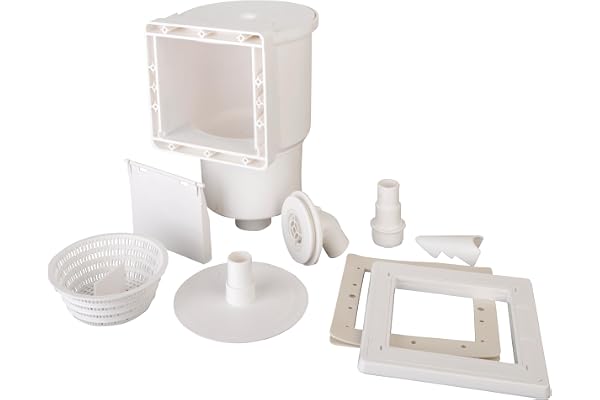 GRE AR100 - Skimmer pour Le Nettoyage et la Filtration des piscines Standard + vanne de Retour. Système de Filtration pour piscines. Couleur Blanche, 27 x 22 x 35 cm