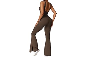 OEAK Tuta sportiva da donna Tute Donna Senza Maniche Aderenti Tuta Svasata Elegante Pantalone Pagliaccetto a gamba larga