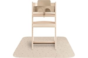 Mushie Splat Mat 108x108 cm | Alfombra impermeable, ligera, duradera y sin BPA | Perfecta para trona, proteger el suelo y el destete del bebé (Rainbows)