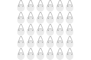 FLOWERUN Pack of 30 Picture Hangers for Gluing on Picture Frames, Self-Adhesive Hooks for Photos Poster Canvases, Hangers for Pictures without Drilling, Picture Hooks for Hanging (Small Round)