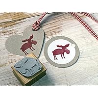 Stempel Elch Weihnachtsstempel für Basteln, DIY, Geschenkverpackung Scrapbooking
