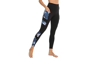 JOYSPELS Women's High Waisted Gym Leggings - Full Color Printed Leggings, Non See Through Yoga Pants with Pockets