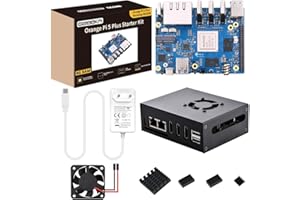 GeeekPi Orange Pi 5 Plus 8GB LPDDR4/4x Rockchip RK3588 8-Core 64 bit Single Board Computer with eMMC Socket,OPi 5 Plus Metal Case Official Orange Pi 5 V 4A Alimentatore di rete 40 mm Ventola per