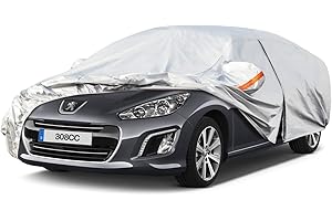 Kayme Bâche Voiture Étanche Respirante Compatible avec Peugeot 308 CC(2009-2015), 6 Couches Housse de Protection Voiture Extérieur, Contre Pluie Soleil Poussière avec Zip et Doublure en Coton.