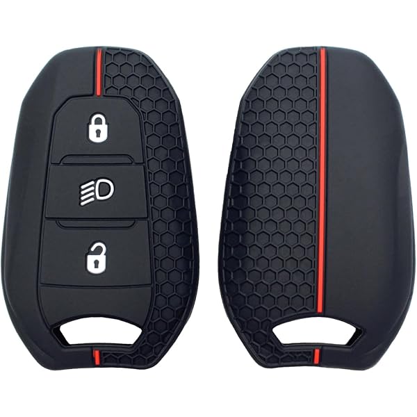 Custodia in silicone per chiave auto SEL140 - Peugeot, nera