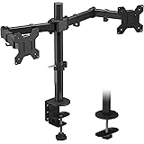 BONTEC Dual Monitor Mount for 13-27 inch LCD LED Screen, Tilt Swivel Rotation Double Arm PC Computer Monitor Desk Mount…