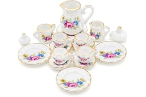 Odoria 1/12 Servizio in Miniatura Accessori Casa Bambole, Fiore Rosa