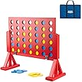 Grasshopper Games | 4 in Row Game, 46 Discs and Carry Bag, Classic Four in a Line Game, Outdoor Family Game for Kids and Adults, Wood