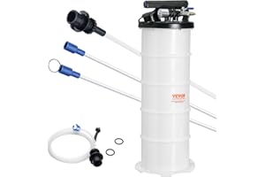 VEVOR Estrattore di Fluidi Pompa a Vuoto di Aspirazione per Cambio Olio di Motore Pneumatico/Manuale Capienza Max. 6,5L, Estrattore per Cambio Olio Pompa a Vuoto Kit Evacuazione dei Fluidi per Auto