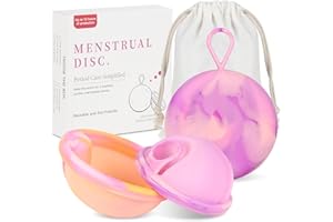 FENYW Disco Mestruale, Coppetta Mestruale in Silicone, Disco Menstruale, Disco Periodico Riutilizzabile, Coppetta Mestruale morbida, Tenuta Stagna Alternativa ai Tamponi (S+L)
